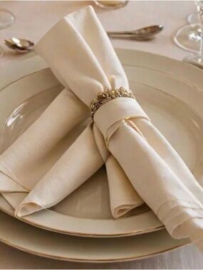 Pottery Barn Oversized Ivory Linen Napkins Set 6 Beach Natural Lightweight